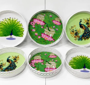 white pichwai tray